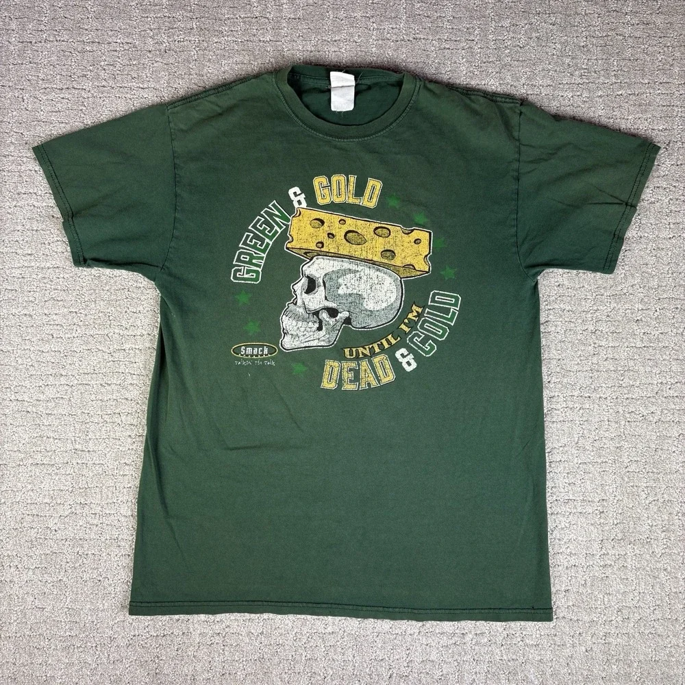 Rare Green Bay Packers x GRATEFUL DEAD Collab Skull Concert Shirt Medium